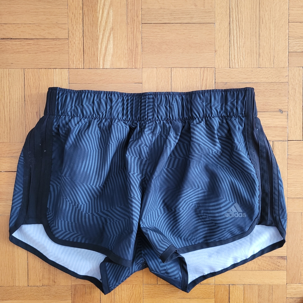 adidas Women's Black Patterned Athletic Shorts